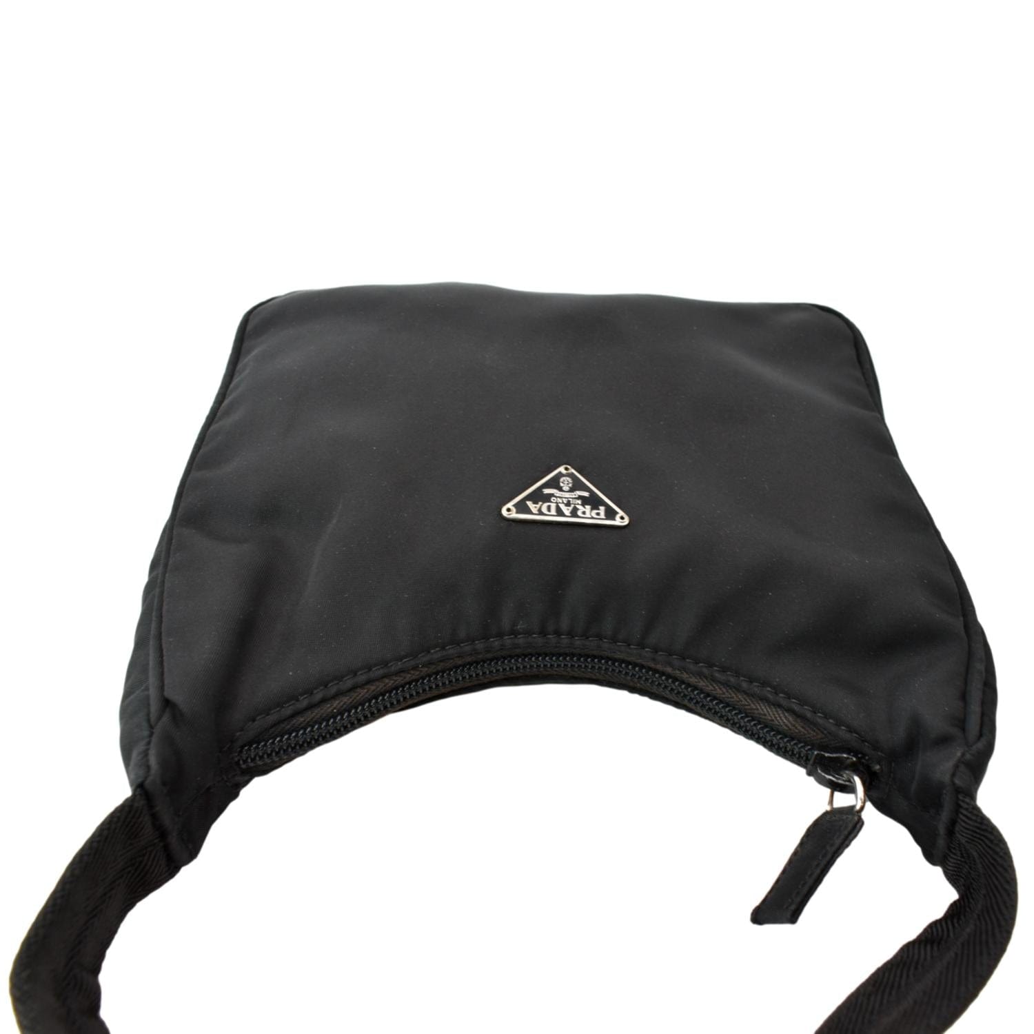 Prada Tessuto Nylon Shoulder Bucket Bag Black