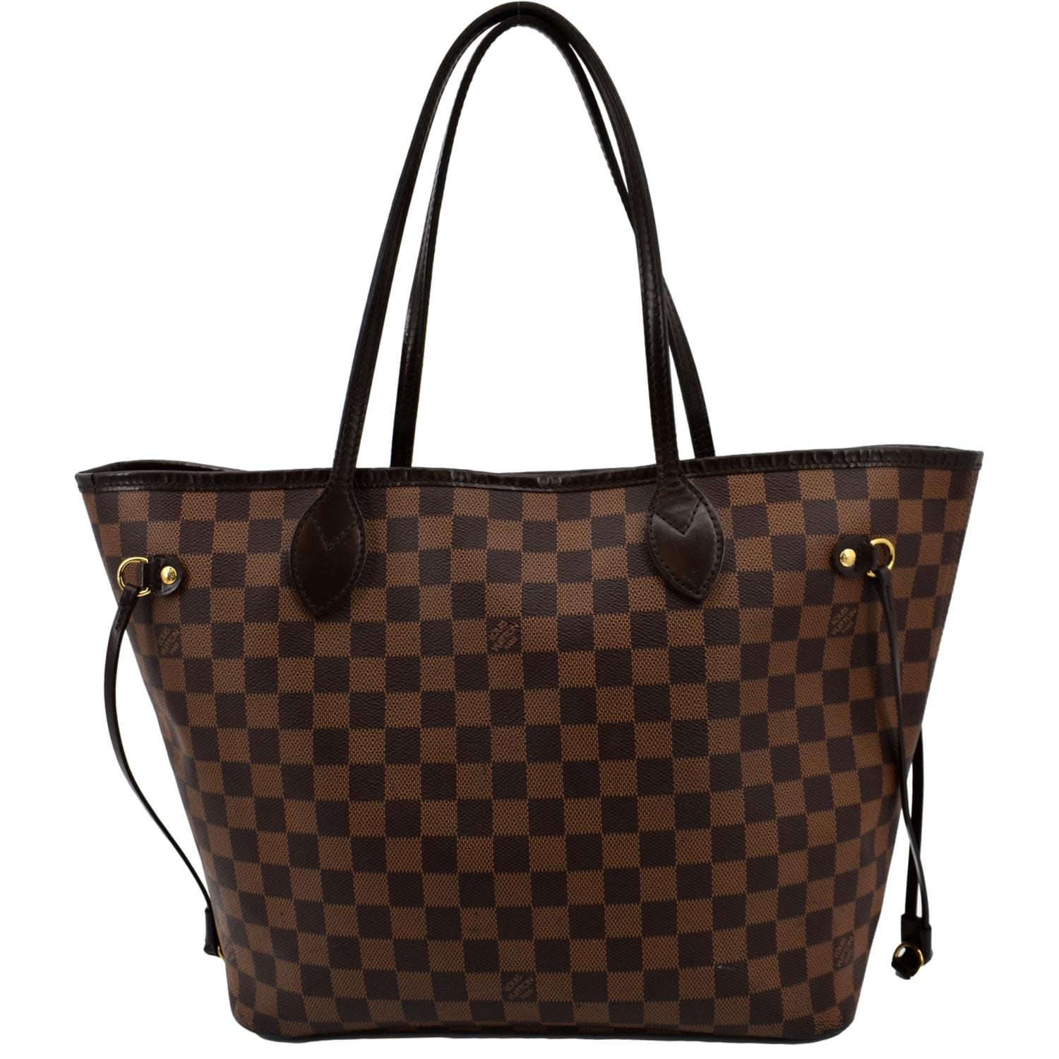 Louis Vuitton Neverfull MM Damier Ebene Tote Bag Brown - Front