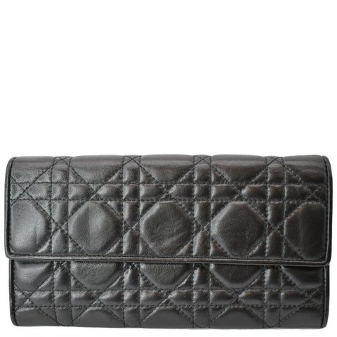 CHRISTIAN DIOR Lady Dior Cannage Leather wallet Black