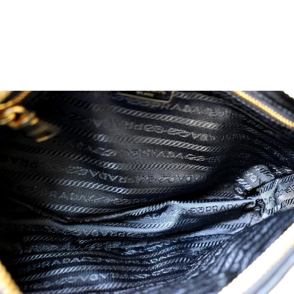 Prada Tessuto Gaufre Nylon Shoulder Bag in Black Color - Inside