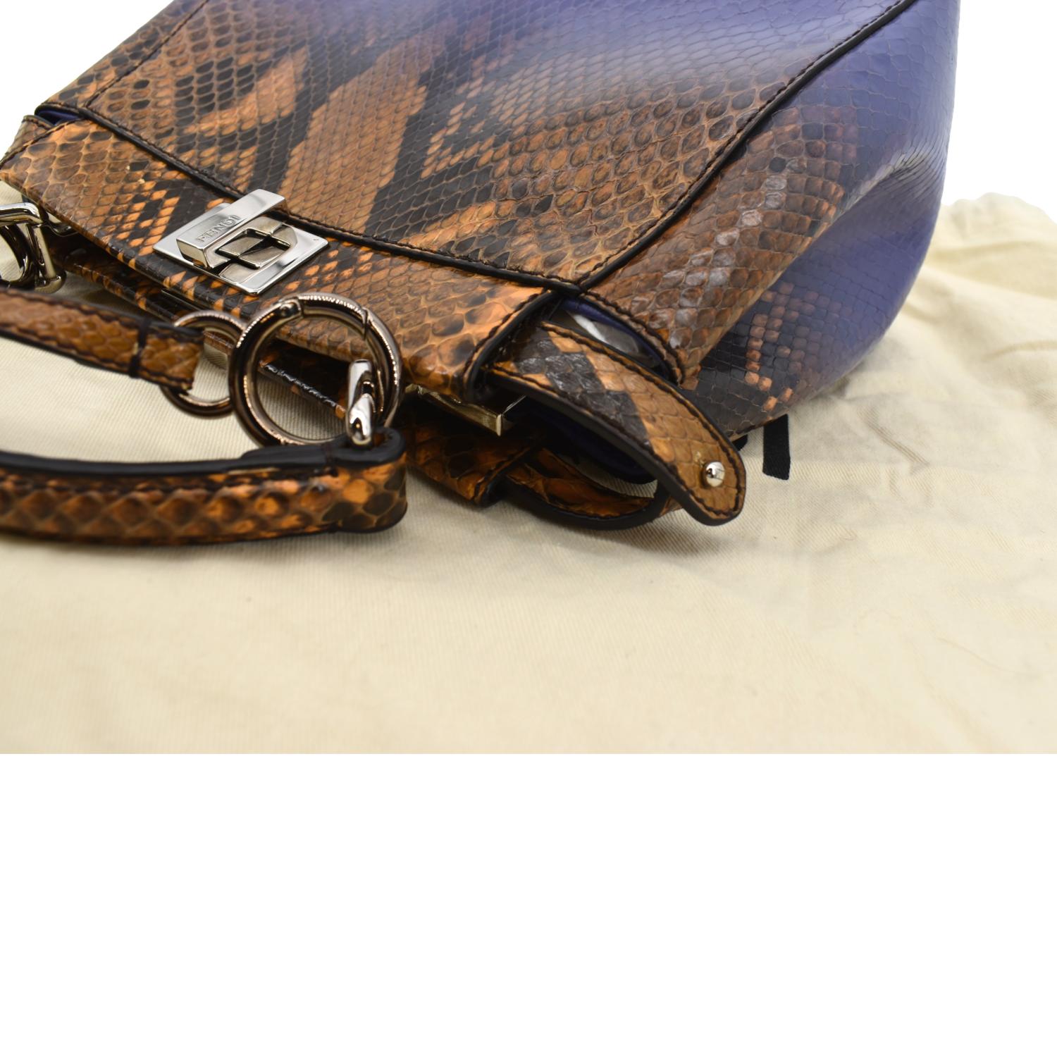 Fendi Brown/Purple Ombre Python Mini Peekaboo Top Handle Bag Fendi