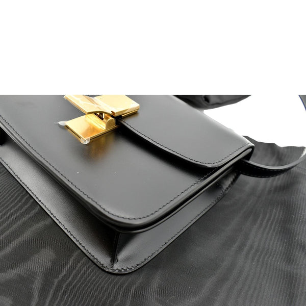 Celine Classic Box Calfskin Leather Crossbody Bag Black - Bottom Right