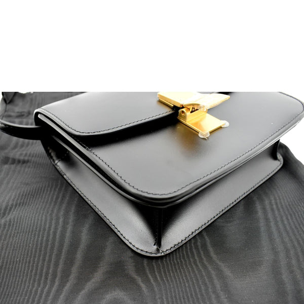 Celine Classic Box Calfskin Leather Crossbody Bag Black - Bottom Left