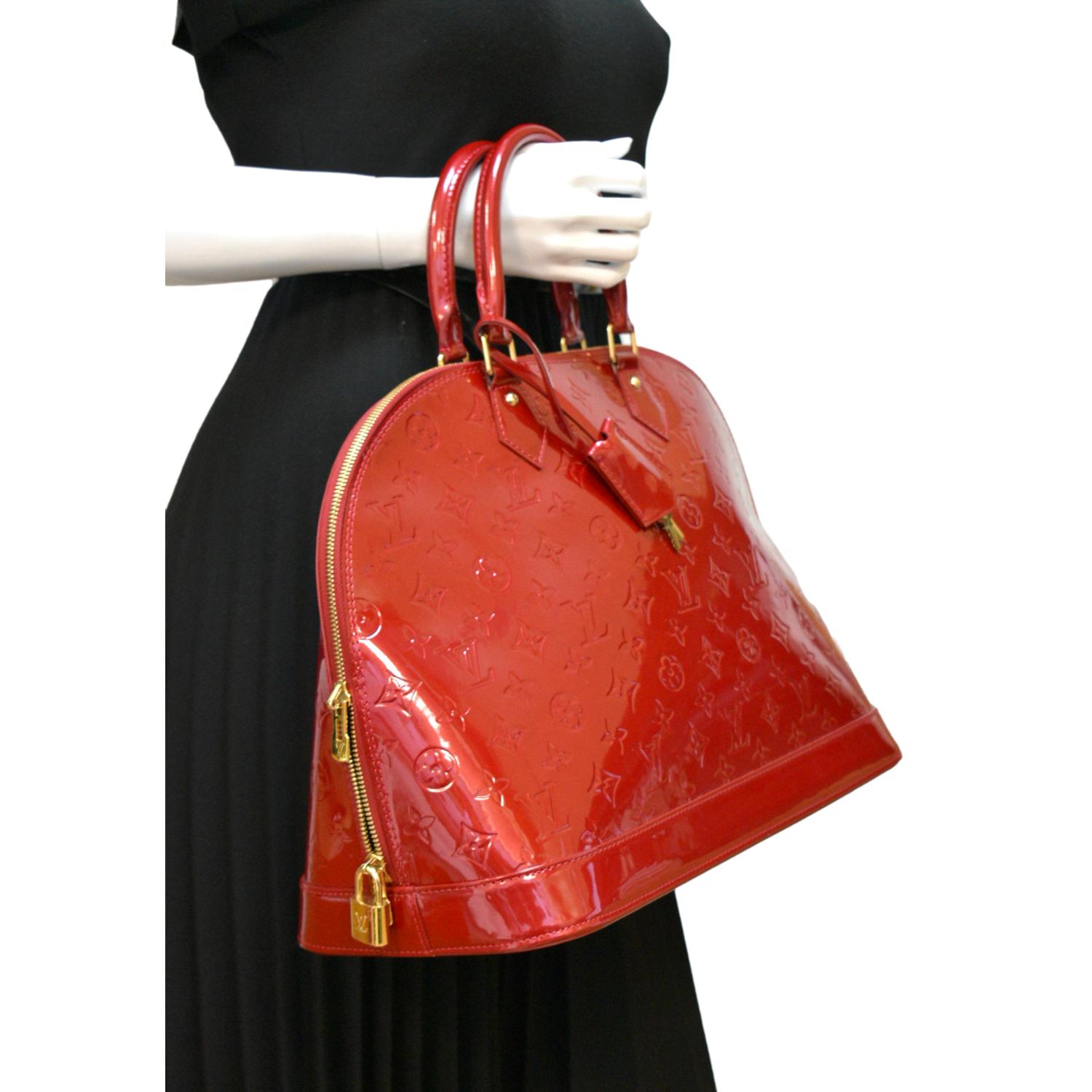 Louis Vuitton Alma Handbag Monogram Vernis with Monogram Canvas and EPI Leather Bb Pink