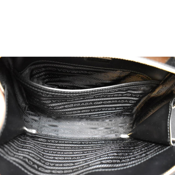 Prada Brique Patent Leather Crossbody Bag Black - Inside