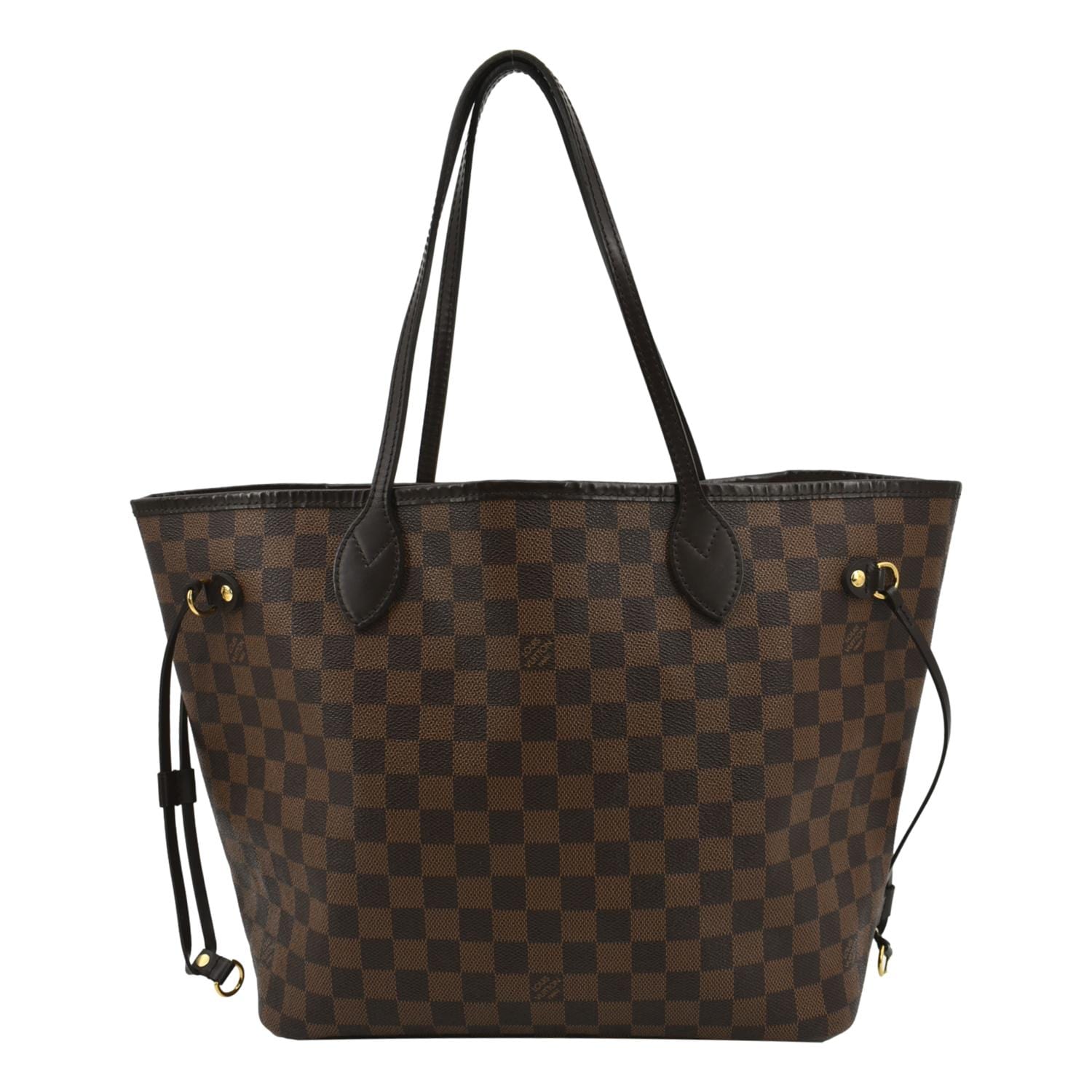 LOUIS VUITTON Neverfull MM Damier Ebene Tote Bag Brown
