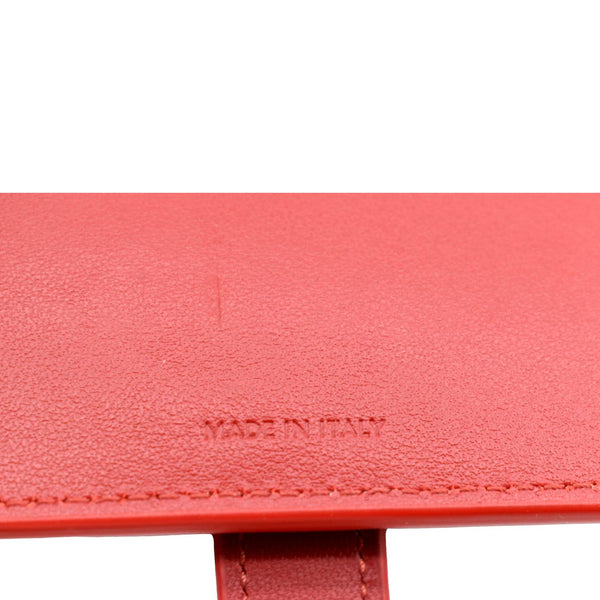 Celine Medium Strap Grained Calfskin Leather Wallet Red - Made In Italy