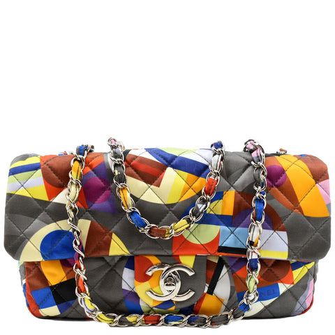 CHANEL Printed Coco Color Flap Small Nylon Shoulder Bag Multicolor