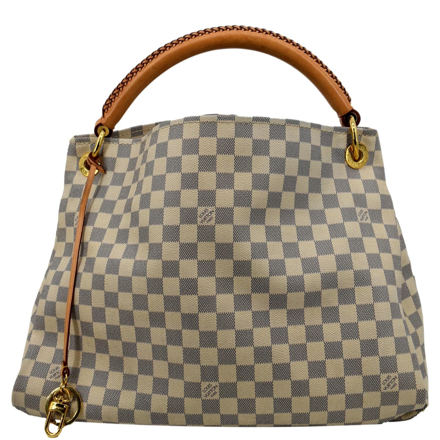 Louis Vuitton Artsy MM Damier Azur Hobo Bag in White - Front