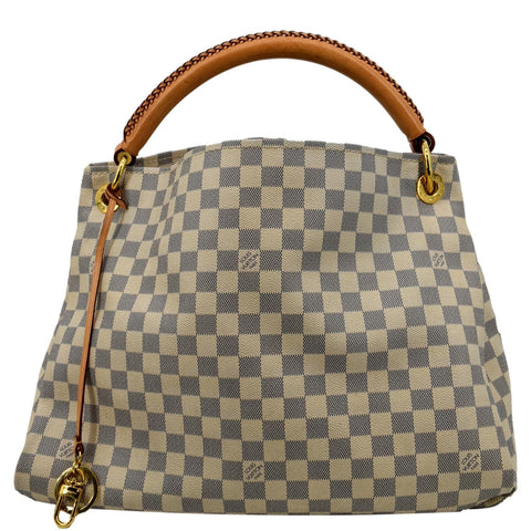 LOUIS VUITTON Artsy MM Damier Azur Hobo Bag White