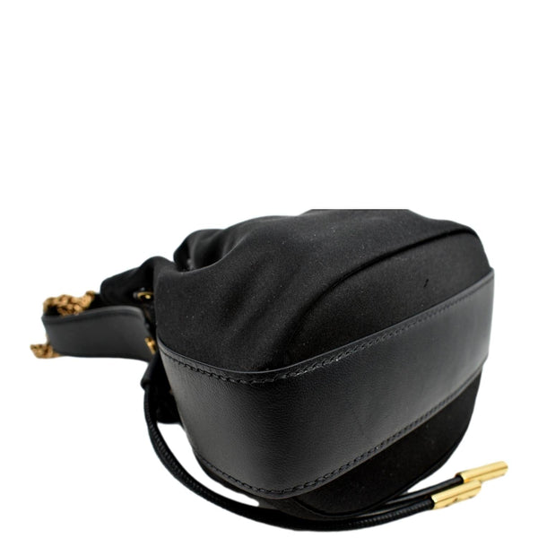 VERSACE La Medusa Charm Bucket Shoulder Bag Black