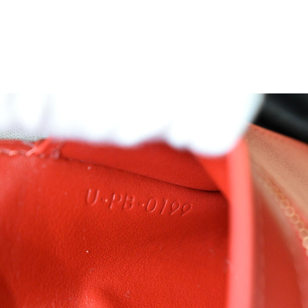 Celine Medium Strap Grained Calfskin Leather Wallet Red - Serial Number