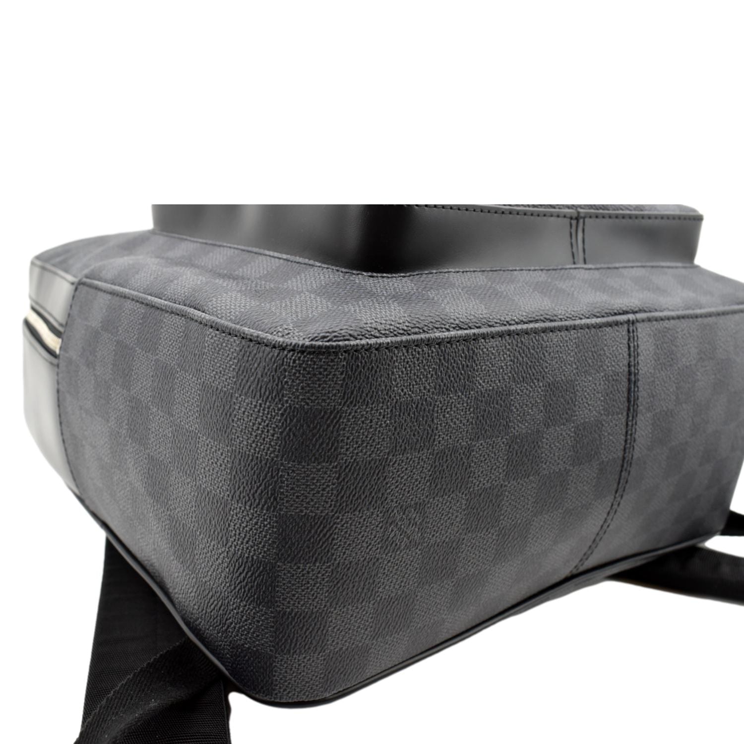 Louis Vuitton Josh Interlinked Logo Damier Graphite Backpack Black