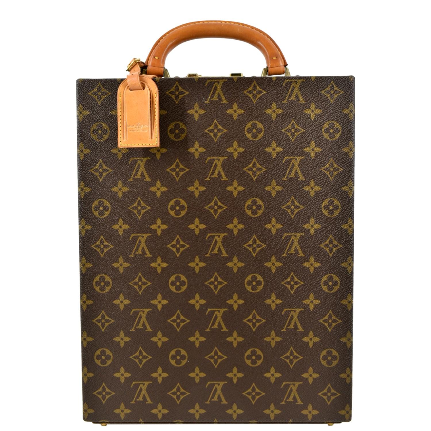 LOUIS VUITTON Attache Case Vertical Monogram Canvas Briefcase Brown