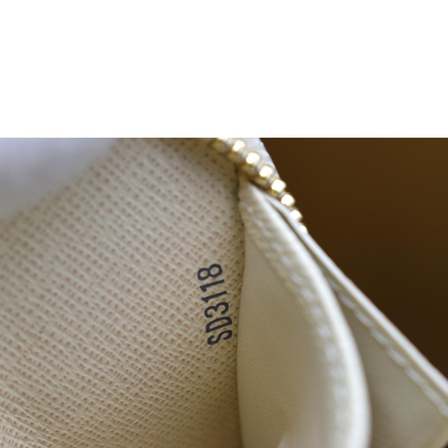 Louis Vuitton Azul Damier Balloon Long Wallet Round Zipper PVC White #5403P