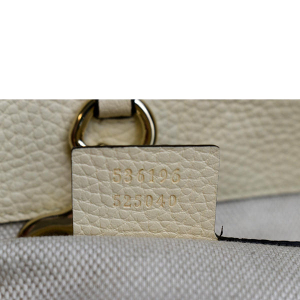 GUCCI Soho Medium Chain Leather Tote Shoulder Bag Ivory 536196
