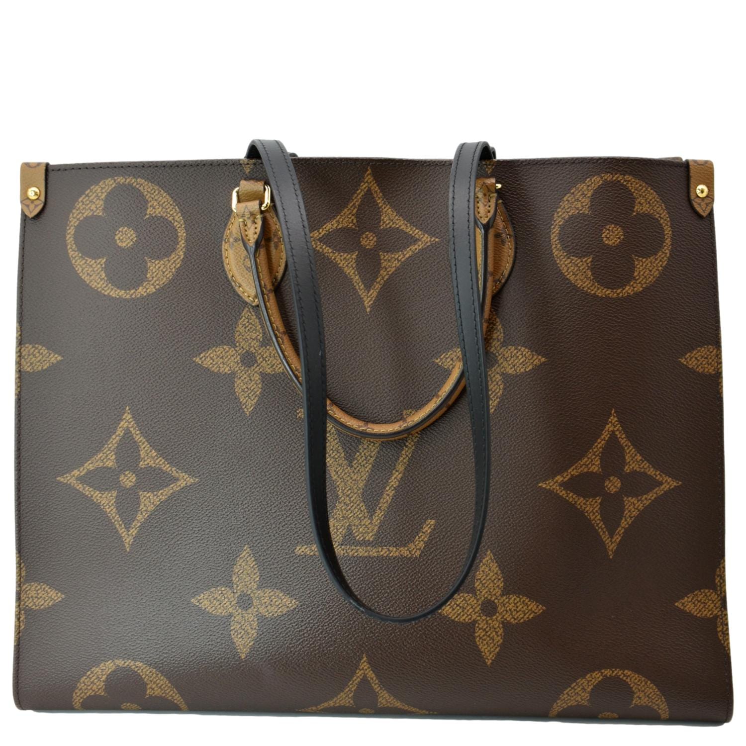 LOUIS VUITTON Onthego GM Giant Monogram Canvas Tote Shoulder Bag Brown - New Year Deals