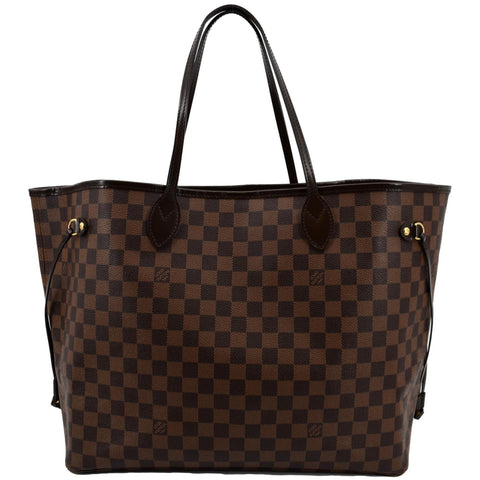LOUIS VUITTON Neverfull GM Damier Ebene Tote Shoulder Bag Brown