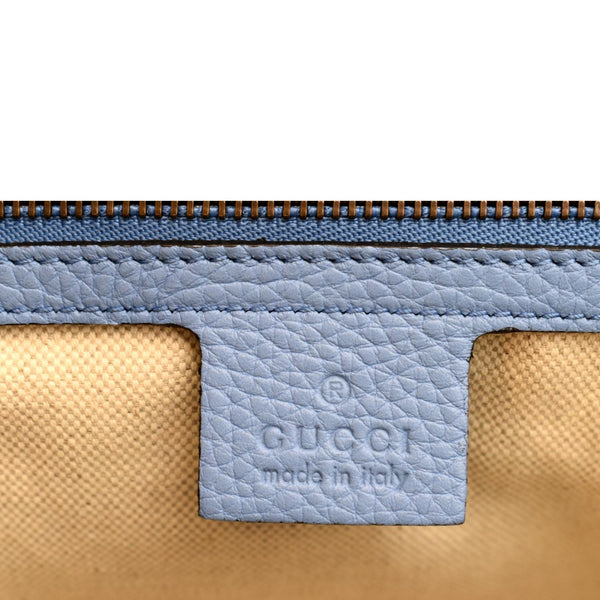 Gucci GG Marmont Leather Top Handle Shoulder Bag Blue - Made In Italy
