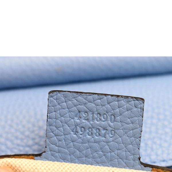 Gucci GG Marmont Leather Top Handle Shoulder Bag Blue - Serial Number