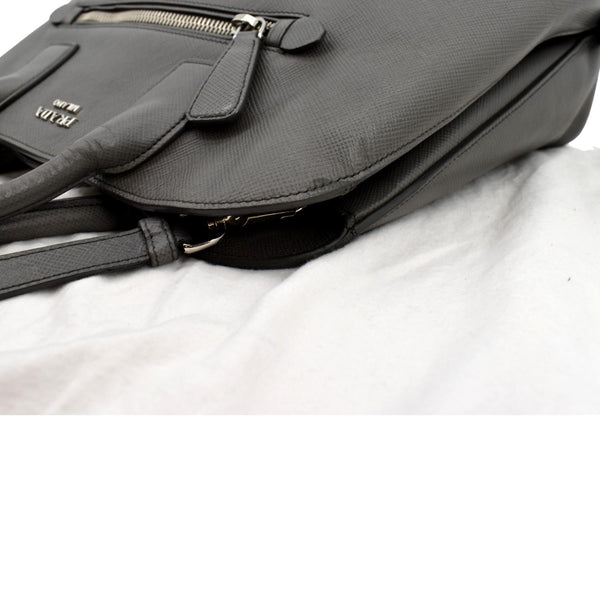 PRADA Cuir Open Promenade Saffiano LeatherTop Handle Tote Bag Grey