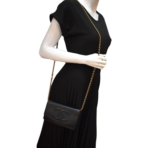 Chanel Timeless WOC Caviar Leather Wallet Shoulder Bag - Full View
