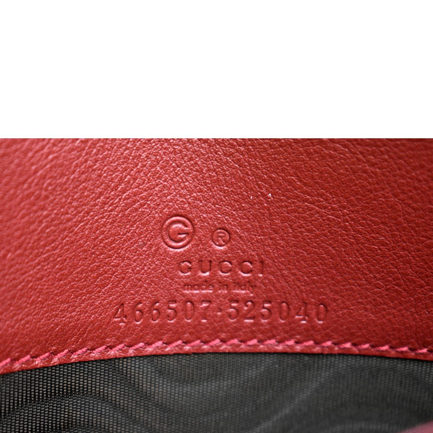 GUCCI Micro GG Leather Crossbody Wallet Red 466507