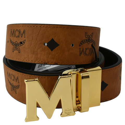 MCM Claus M Reversible Belt Cognac