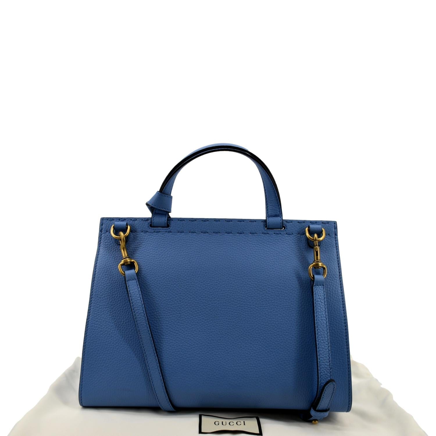 Gucci GG Marmont Leather Top Handle Shoulder Bag Blue