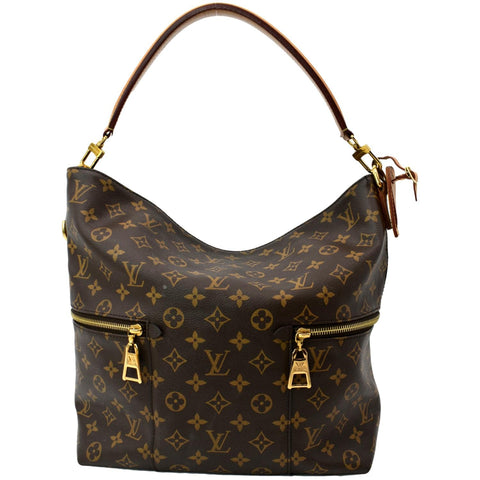 LOUIS VUITTON Melie Monogram Canvas Hobo Bag Brown