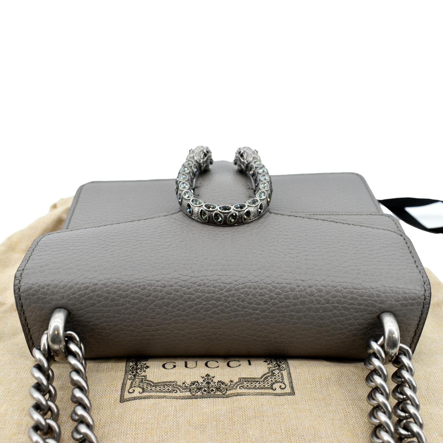 Gucci Dionysus Mini Leather Crossbody Bag in Gray