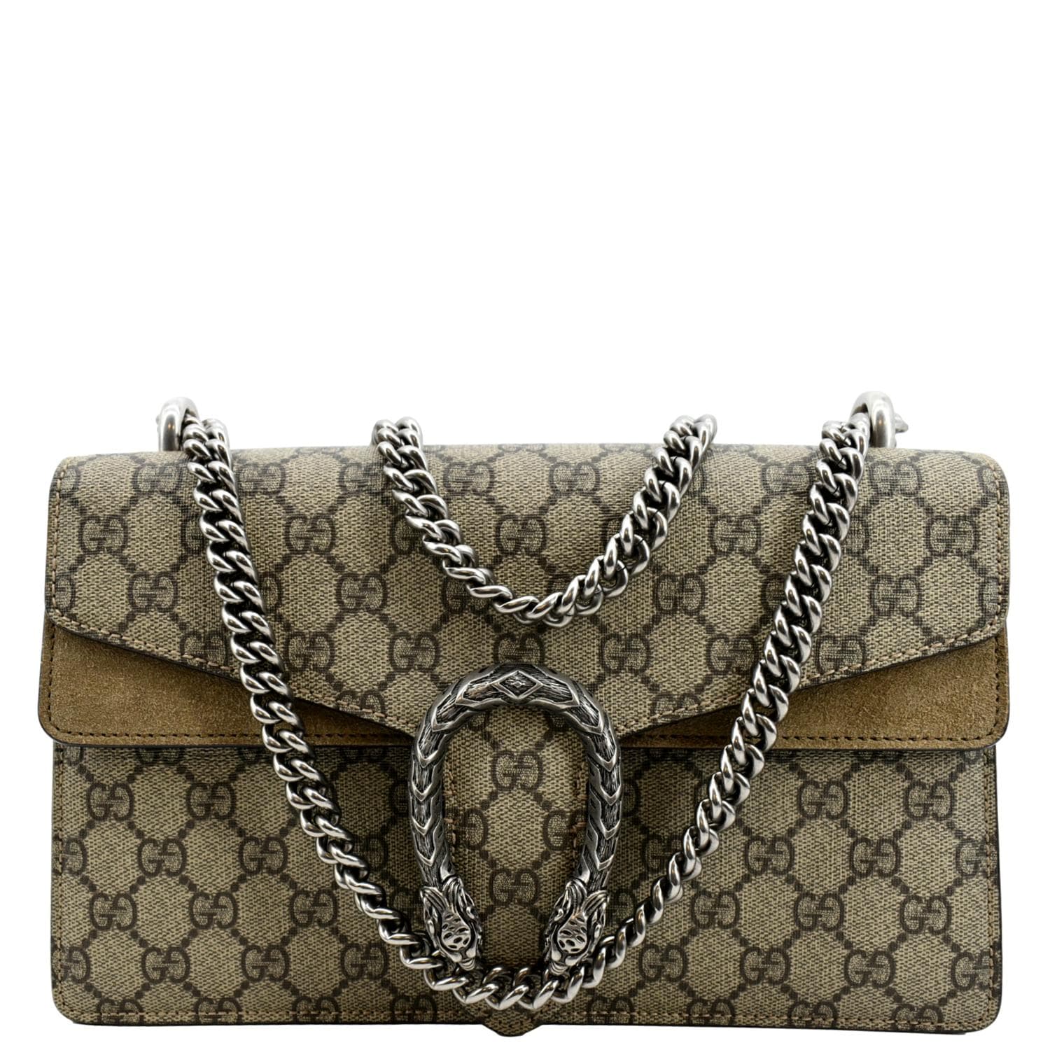 GUCCI Dionysus Small GG Supreme Canvas Shoulder Bag Beige 400249