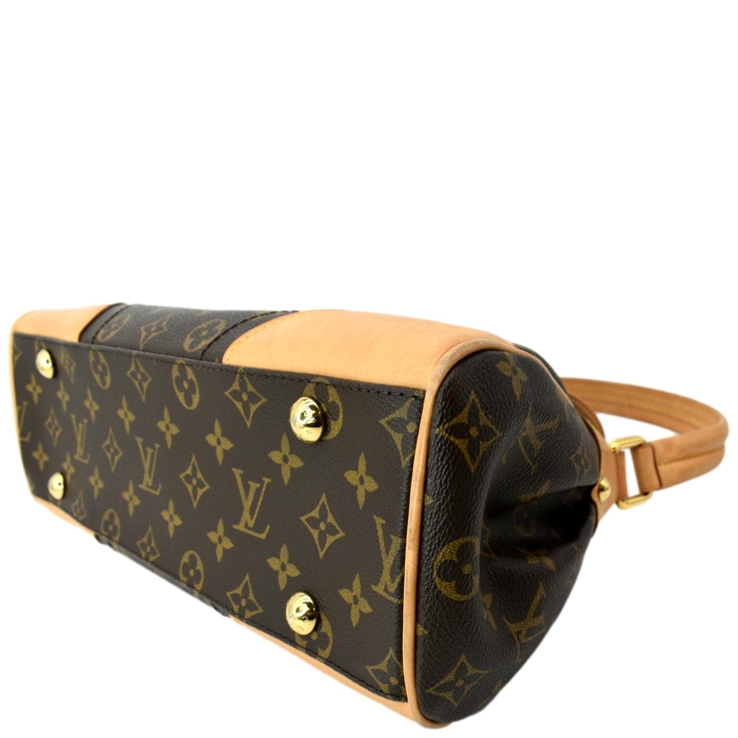 Brown and tan monogram coated canvas Louis Vuitton Beverly MM with