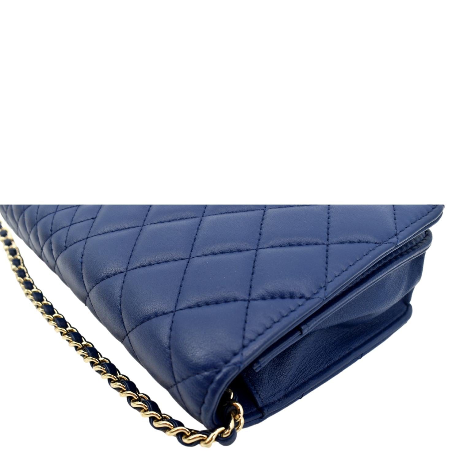Chanel 2022 Denim Quilted 19 Wallet On Chain WOC Crossbody Bag For