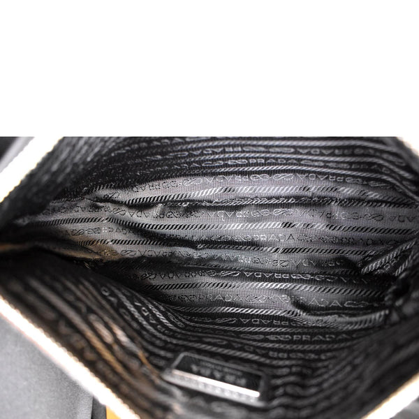 Prada Re-Nylon Saffiano Leather Shoulder Bag in Black - Inside