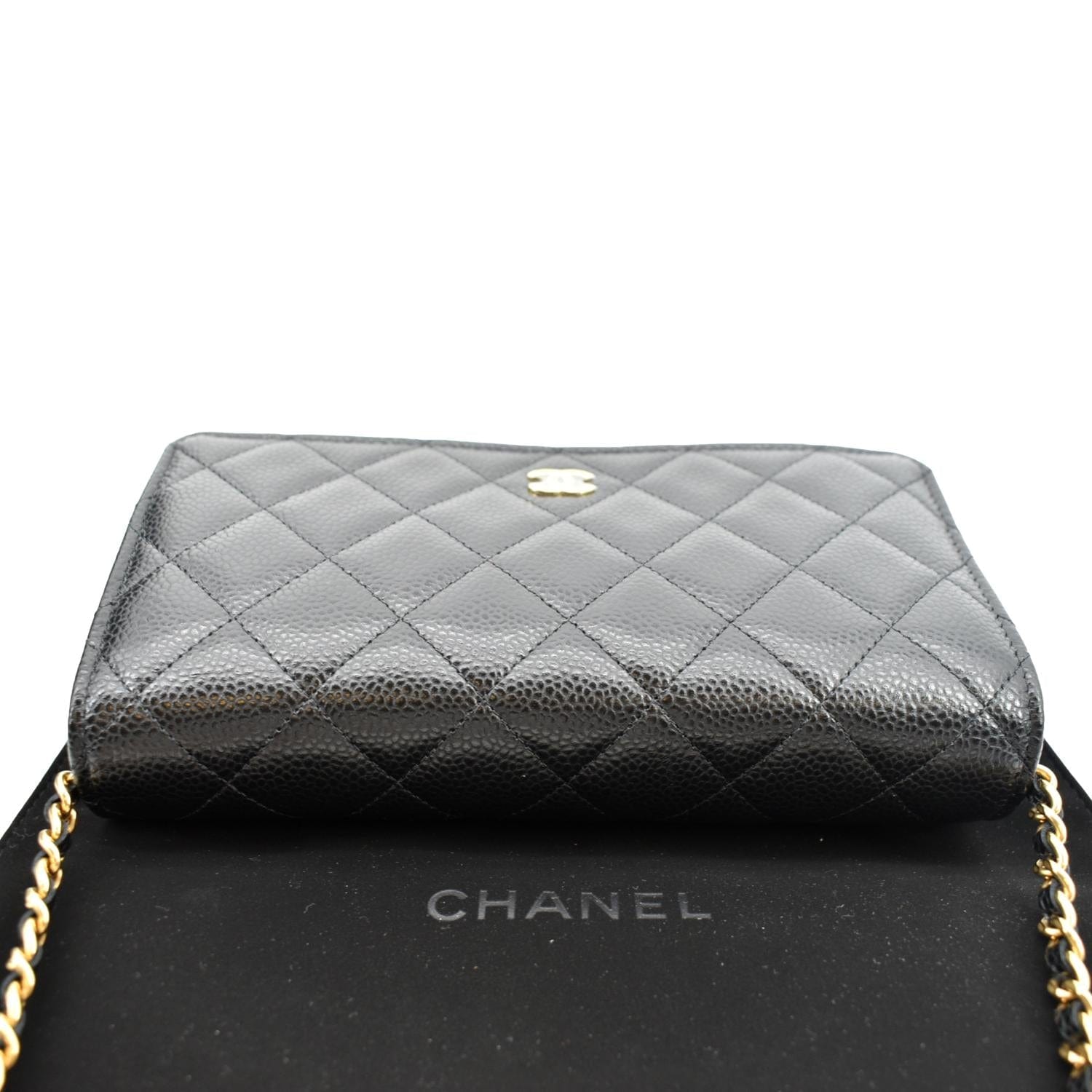 Chanel WOC black leather caviar, ref. 7661