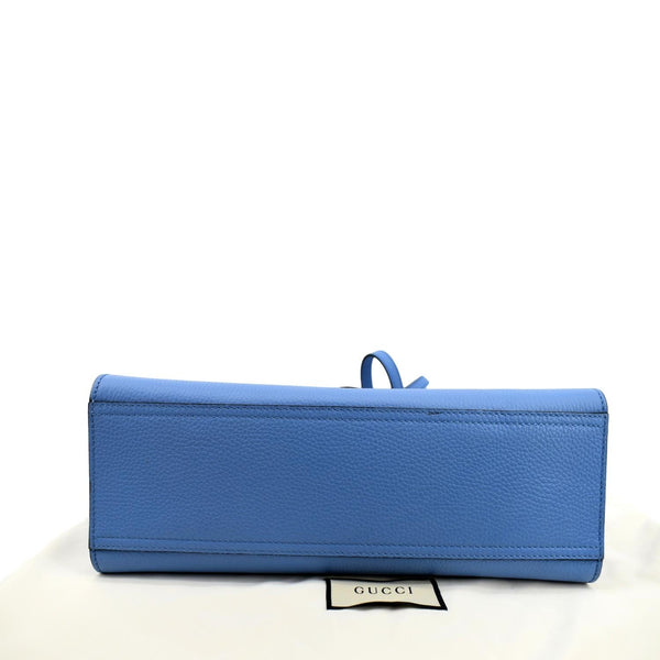 Gucci GG Marmont Leather Top Handle Shoulder Bag Blue - Bottom