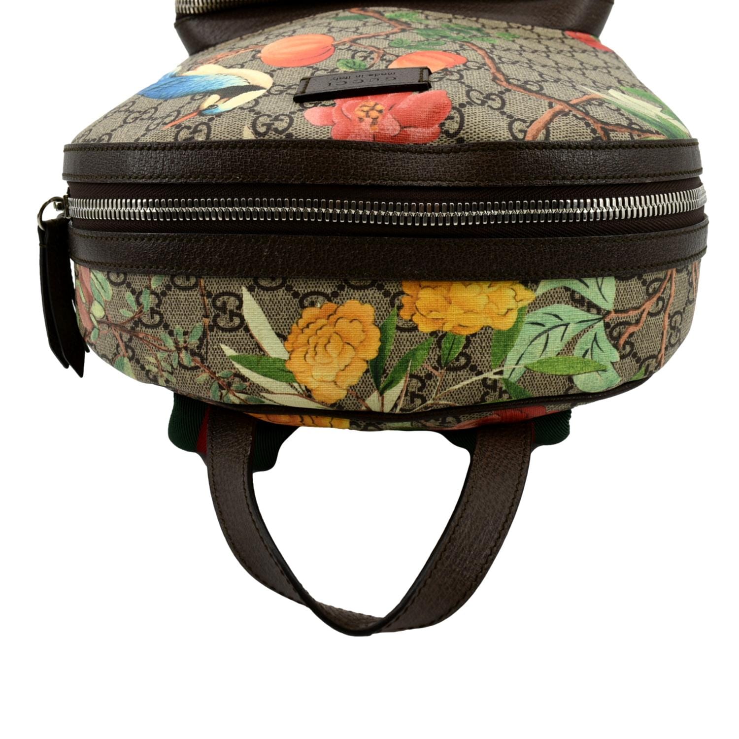 GUCCI Tian Print GG Supreme Canvas Backpack Bag Beige 428027