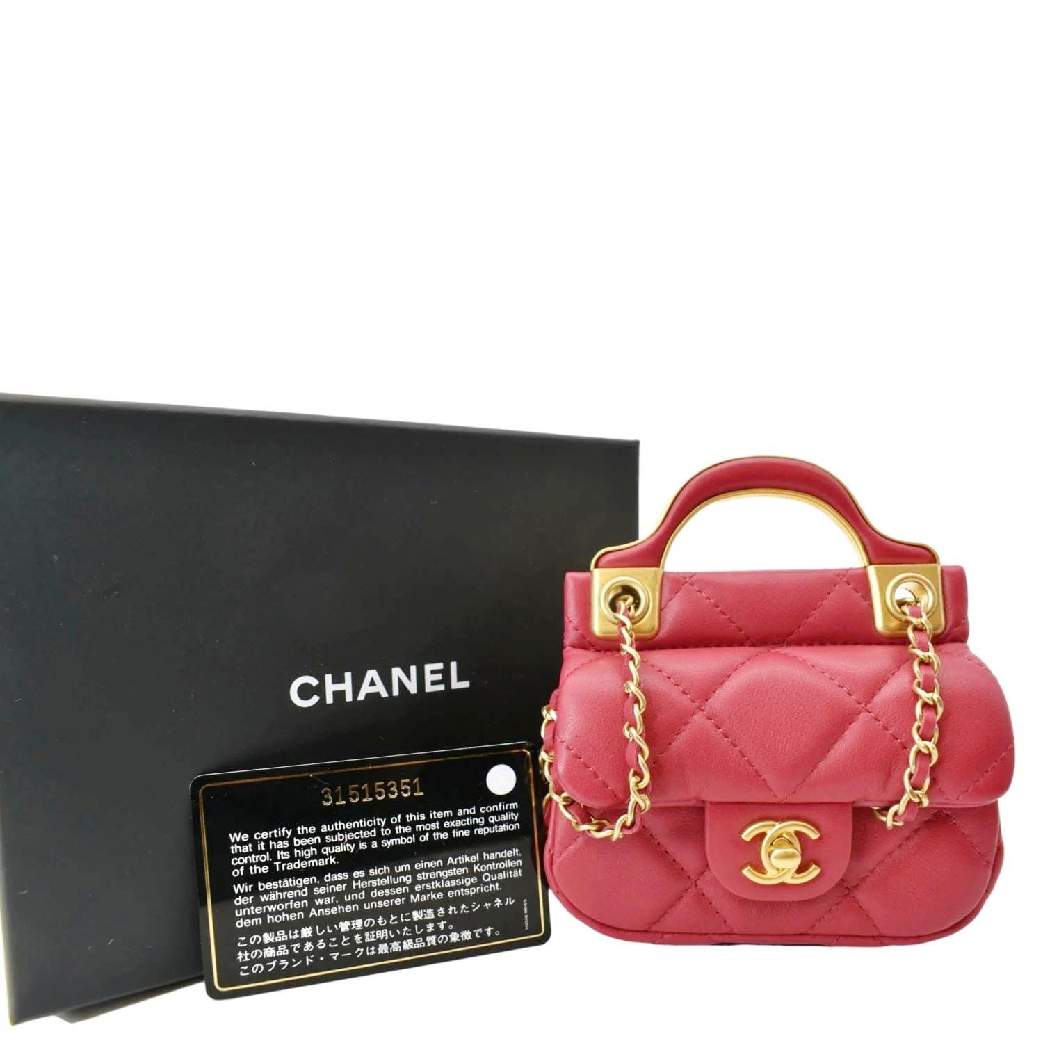 Chanel Mini Rectangular Flap Bag with Top Handle Black Lambskin