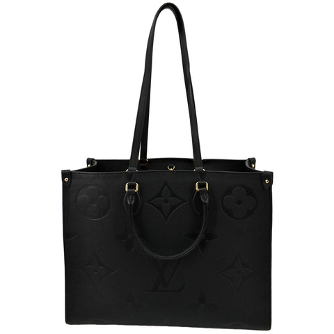 LOUIS VUITTON Onthego GM Monogram Empreinte Leather Tote Bag Black