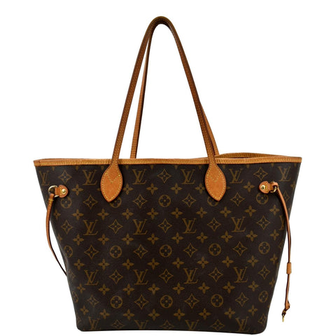 LOUIS VUITTON Neverfull MM Monogram Canvas Tote Bag Brown