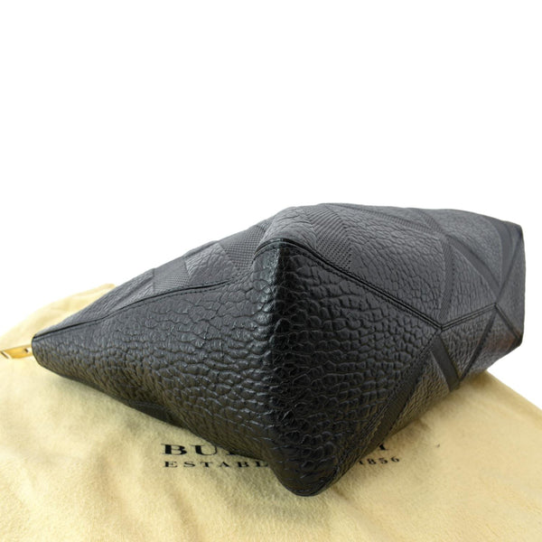 BURBERRY Dewsbury Medium Grain Check Embossed Tote Bag Black-Dallas Designer