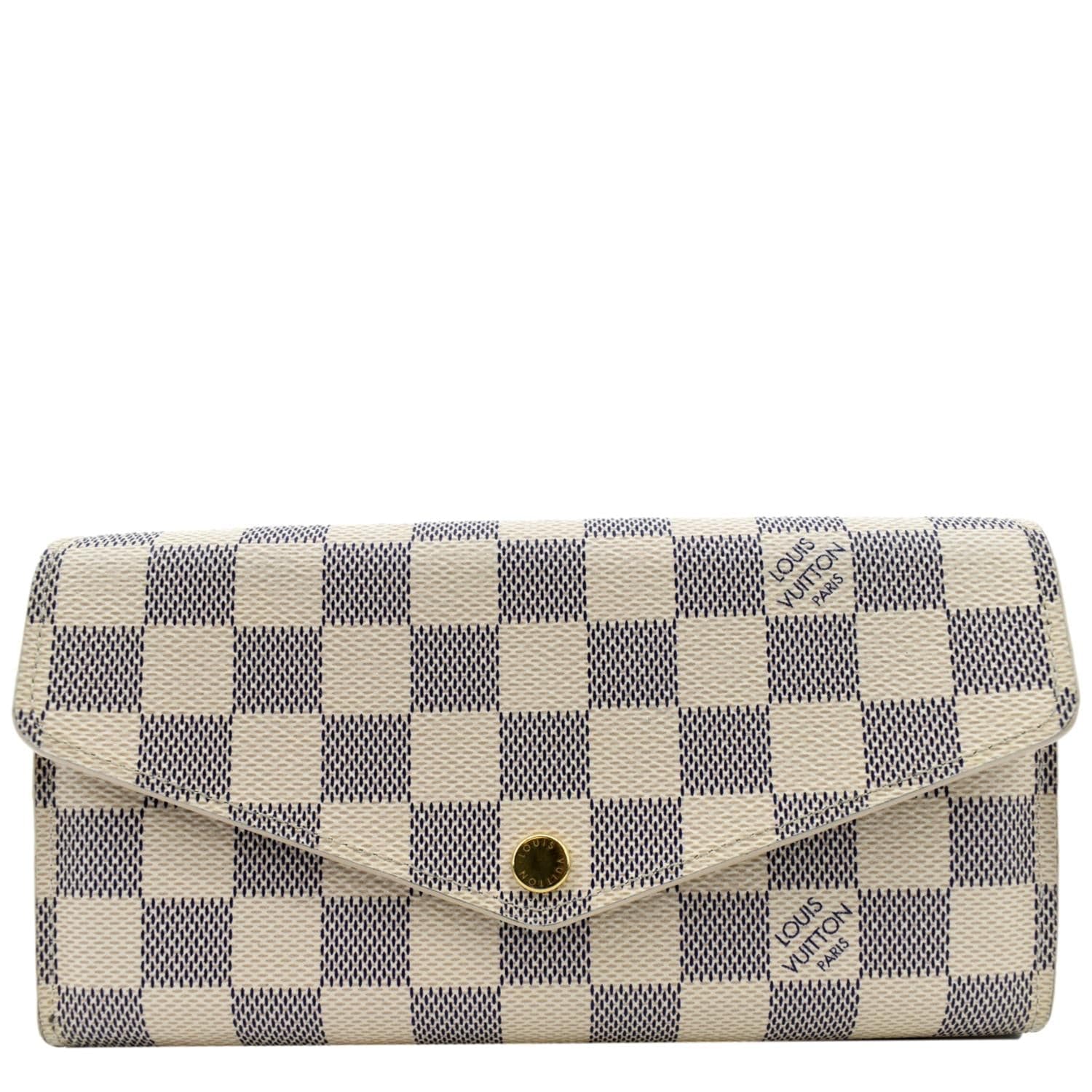 LOUIS VUITTON Damier Azur Sarah Wallet White