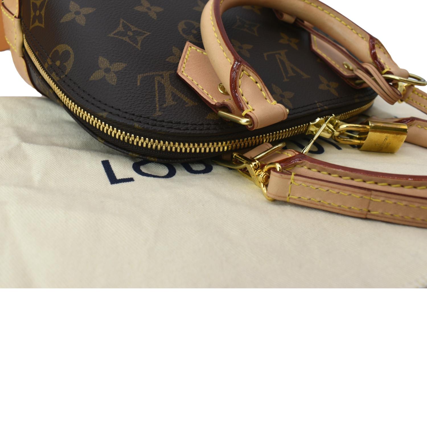 Alma bb cloth satchel Louis Vuitton Brown in Cloth - 34624559