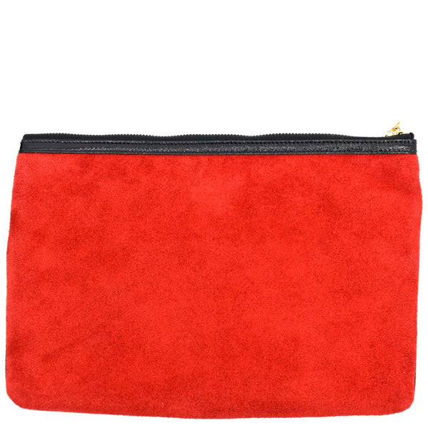 Gucci Ophidia GG Suede Leather Pouch Clutch Bag in Red - Back
