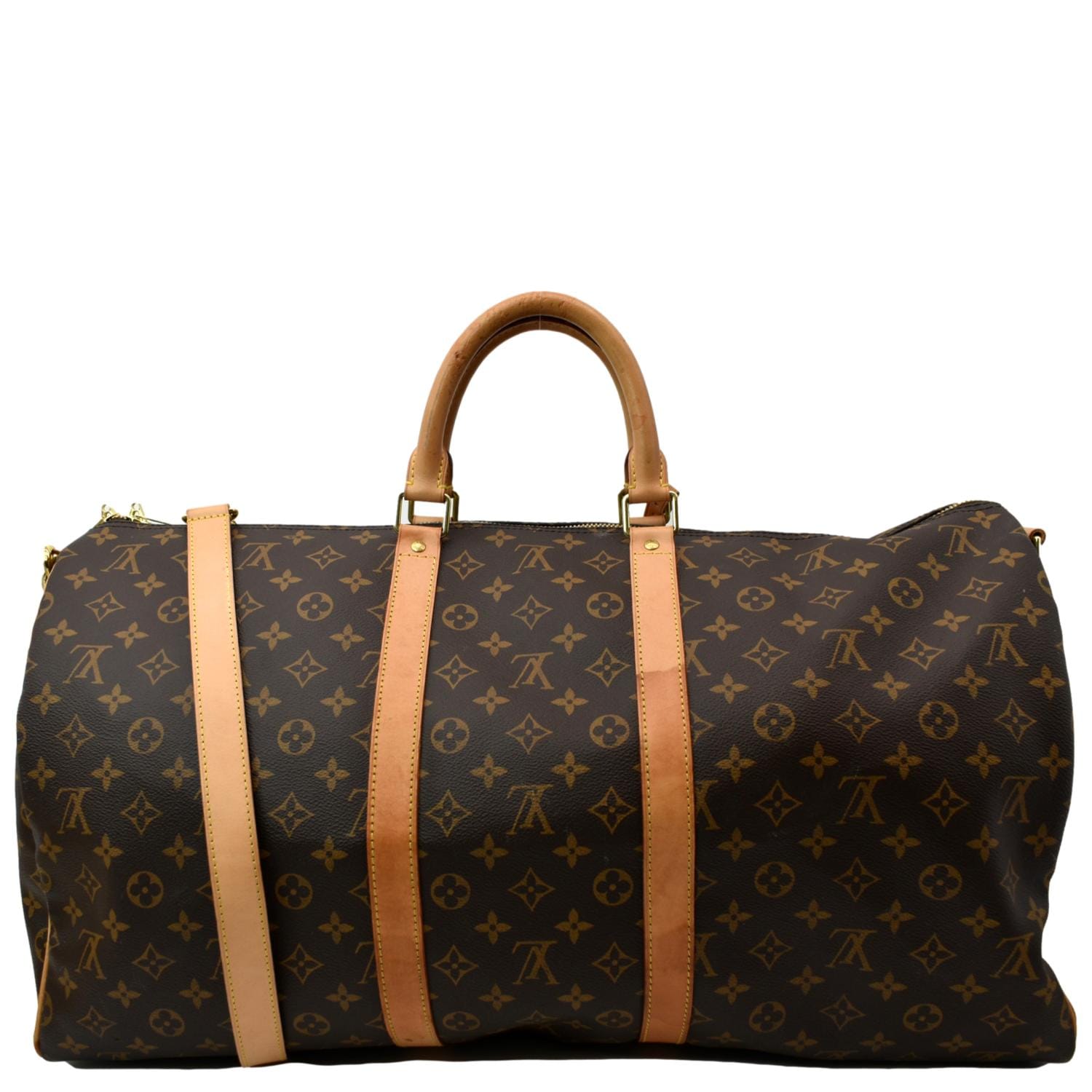 LOUIS VUITTON Keepall 55 Monogram Canvas Travel Bag Brown