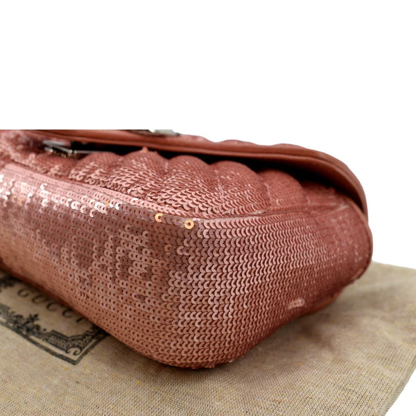 GUCCI GG Mini Marmont Sequin Shoulder Bag Pink 446744