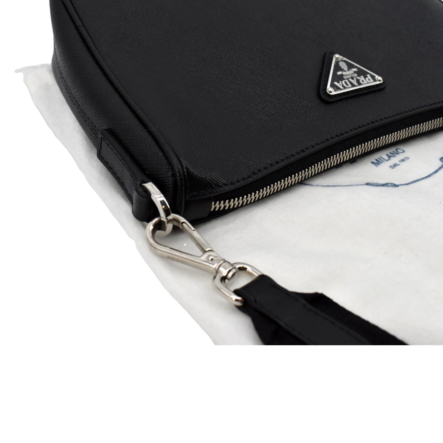 Prada Men's Re-Nylon Saffiano Leather Shoulder Bag