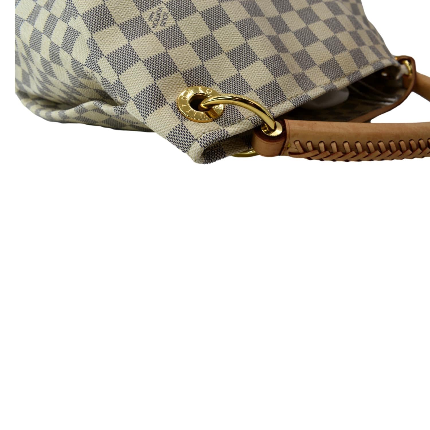 Louis Vuitton Artsy MM Damier Azur Hobo Bag White