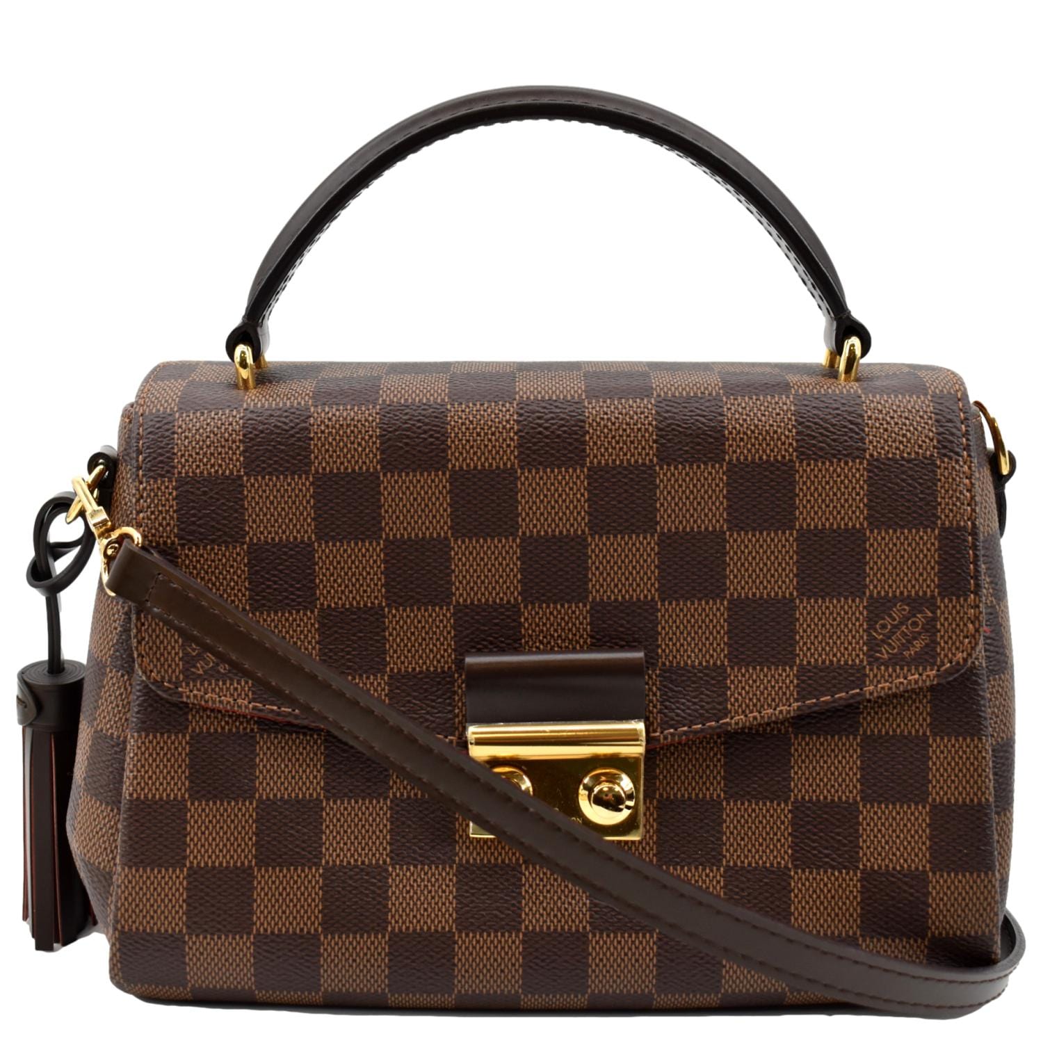 LOUIS VUITTON Croisette Damier Ebene Crossbody Bag Brown